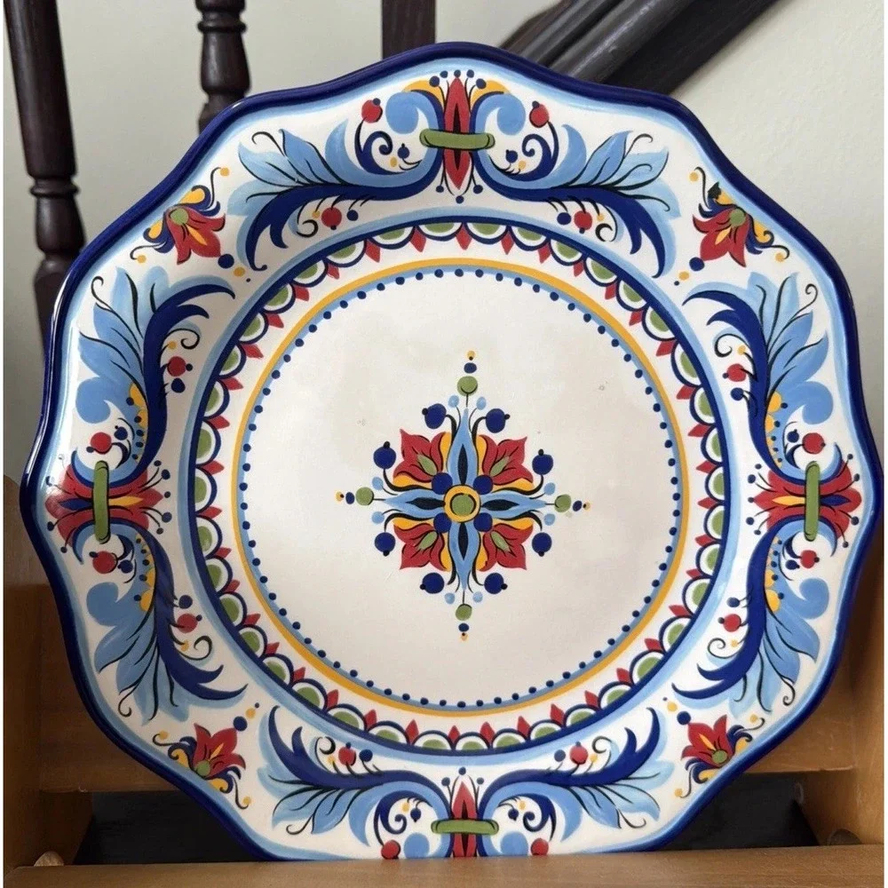Handcrafted Espana Lifestyle San Marino Dinner Plate 11.25'' Some Scratches.